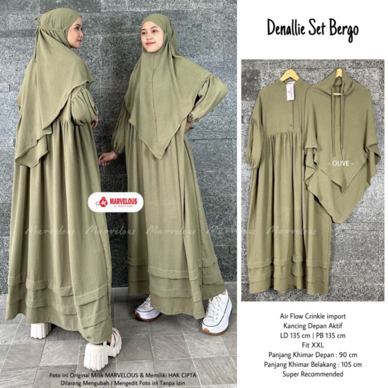 LD 135 MUAT BB 100 BAJU SETELAN SYARI HIJAB MUSLIMAH TRENDY KEKINIAN JUMBO BIGSIZE DINAMIFTAH_