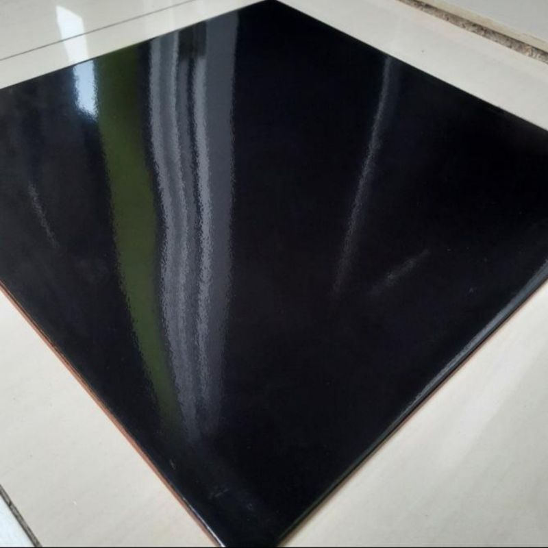 Keramik Lantai 40x40 Arwana 4693 Black Plain Hitam Polos Glossy