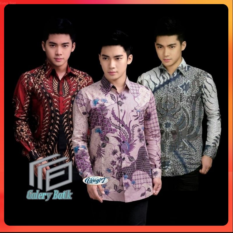 KEMEJA BATIK PRIA LENGAN PANJANG SIZE M L XL XXL  BSWART BatiK HRB026 Kenongo Hem[GB]