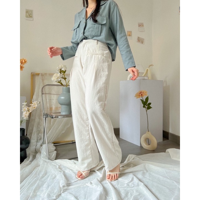 KANON - Min-Ah Basic Loose Pants - Celana kantor / kuliah pensil kulot korean look