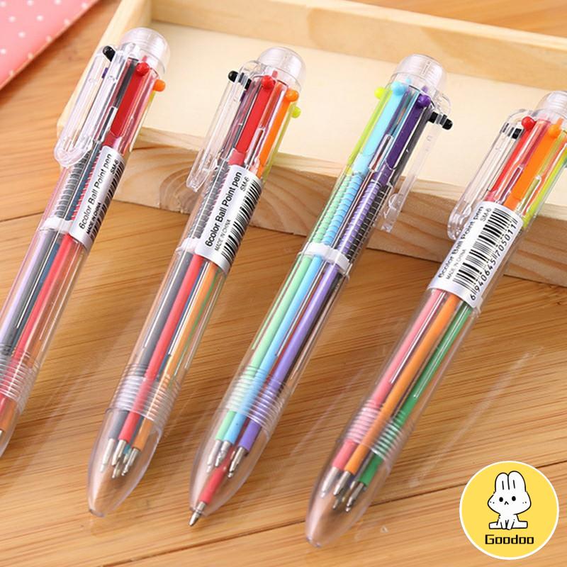 Bolpen 6-in-1 0.5MM Multi Warna Untuk Stationery Anak Sekolah Kantor bolpen -Doo