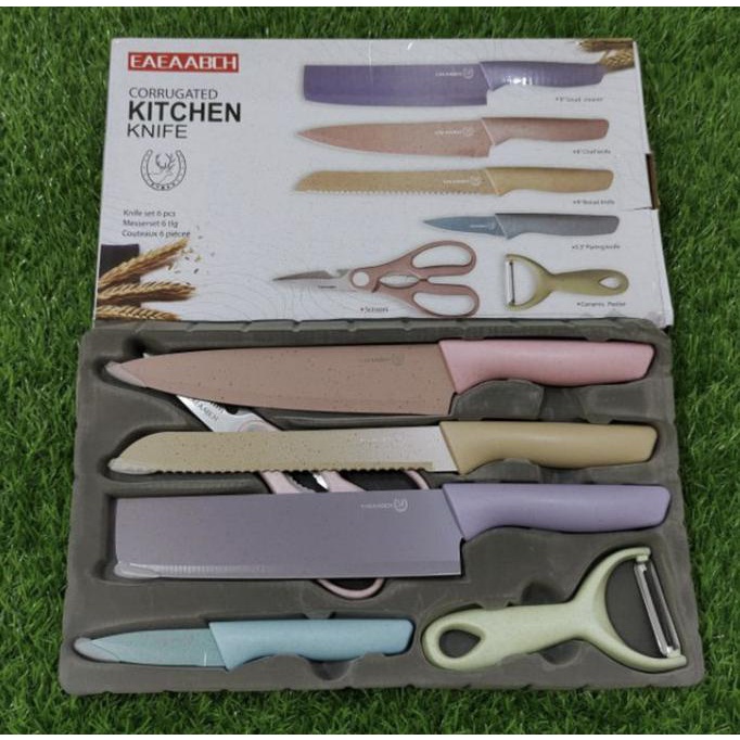 Sale Pisau Set Eaeaabch 6 In 1 / Knife Set Eaeaabch Lapisan Stainlees Termurah