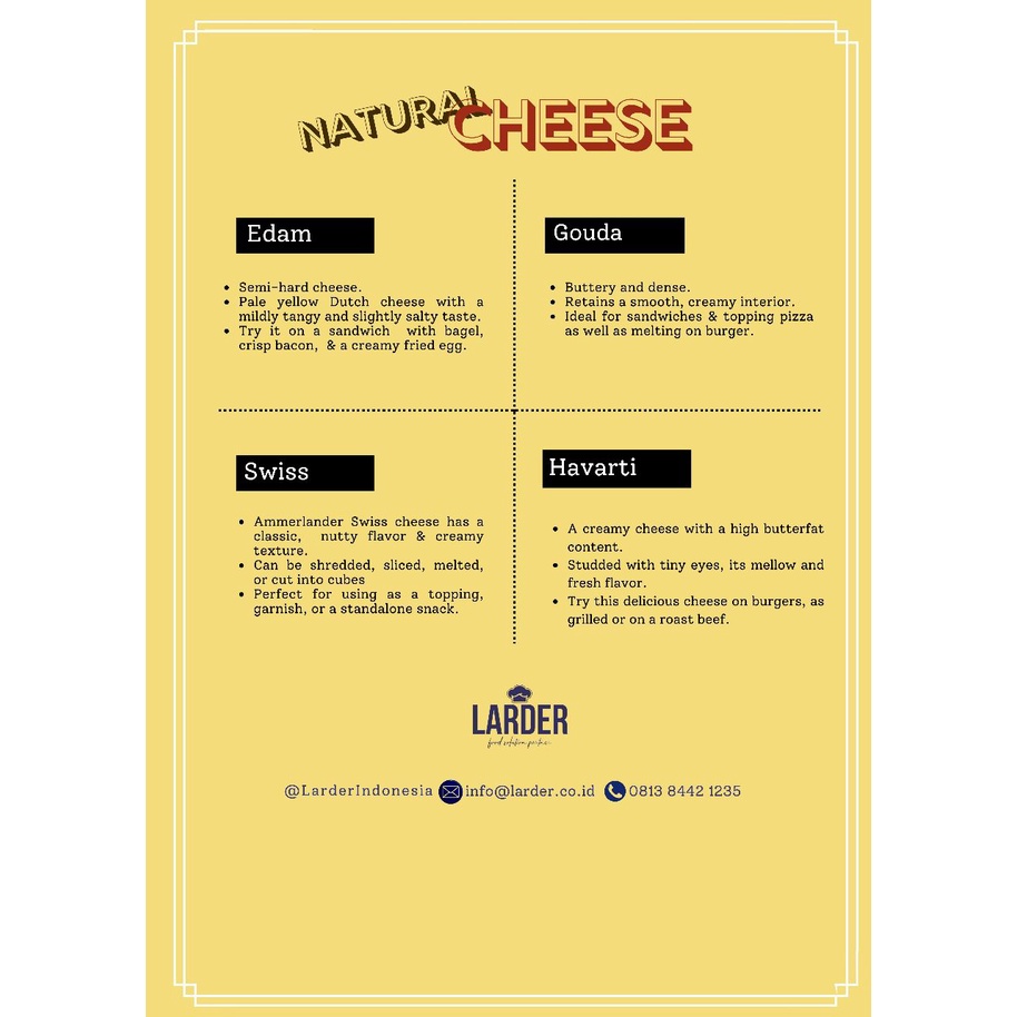 Jual Gouda/Edam/havarti/Swiss Cheese Ammerlander Shopee Indonesia