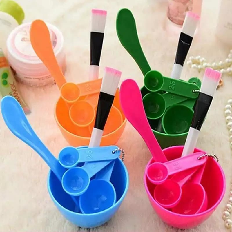 `ღ´ PHINKL `ღ´ Mangkok masker organik set (kuas spatula sendok takar mangkuk)