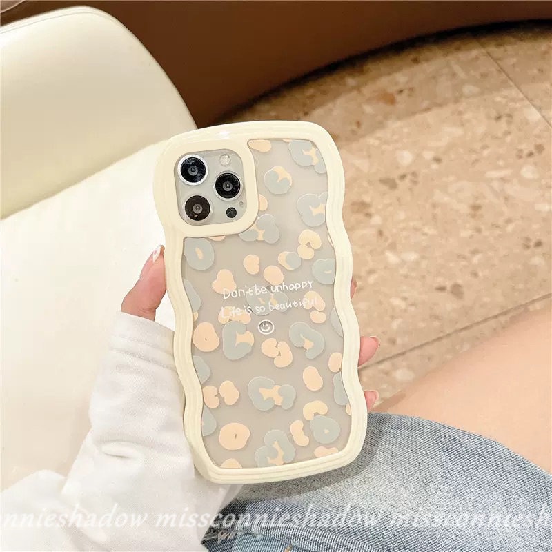 Realme 10 C33 C30 C35 9 9i 8I 7I 9Pro + 8 C12 C15 C25 C17 C25S 5i 6i 8Pro 7 5 C11 C21 C21Y C20 C25Y C3 C20A Wave Edge Leopard Print with Letter Soft TPU Case