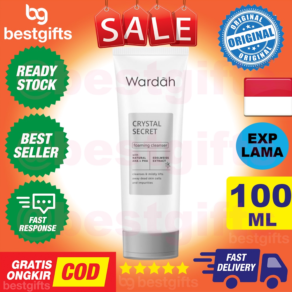 WARDAH CRYSTAL SECRET FOAMING CLEANSER WITH NATURAL AHA+PHA SABUN CUCI MUKA MENCERAHKAN 100 ML