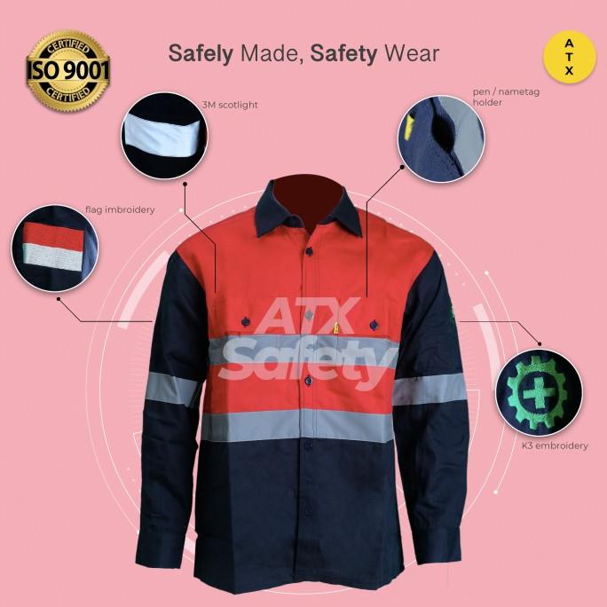 Wearpack Safety Baju Kerja Lengan Panjang Kombinasi Merk ATX