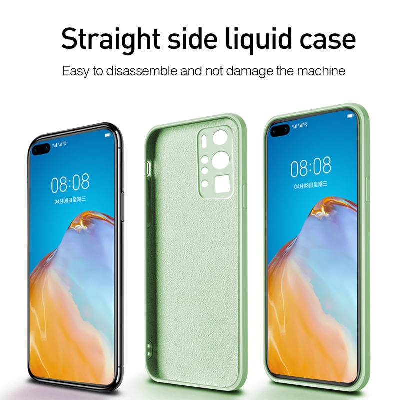 Casing Lucu Silikon Cair Persegi Mewah Case Untuk Huawei P30 Pro Lite Soft Edge Pelindung Penutup Belakang Ponsel