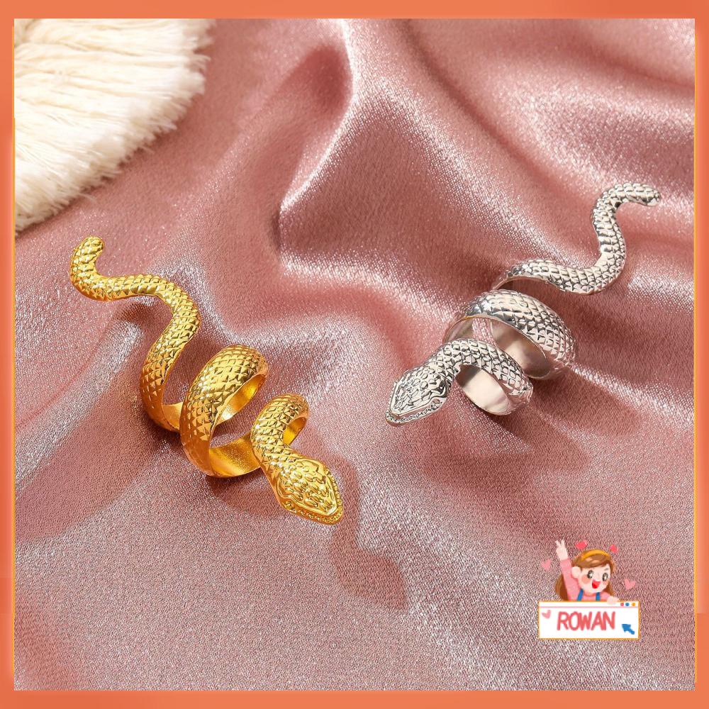 R-flower Snake Ring Opening Jewelry Cincin Terbuka Kepribadian Temperamen Retro