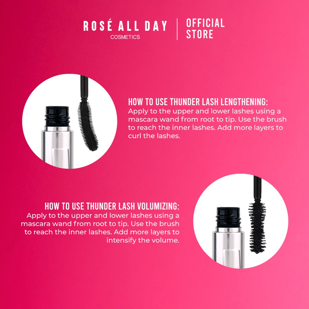 ROSE ALL DAY THUNDER LASH VOLUMIZING MASCARA