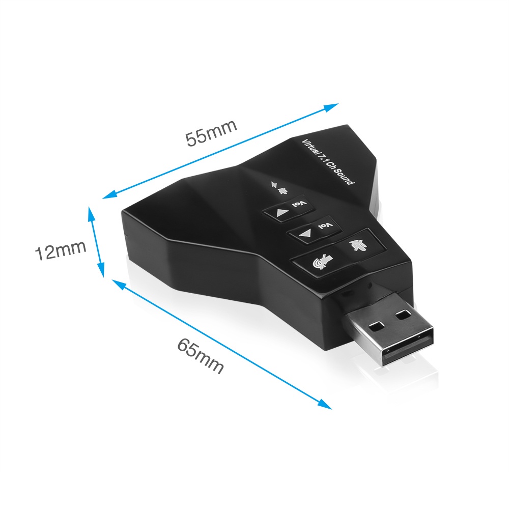 Actual【COD】usb sound card 7.1 double - virtual soundcard 7.1 channel