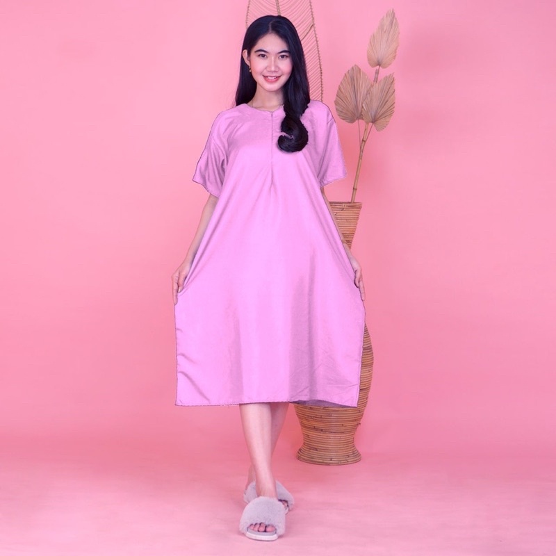 Daster Polos JUMBO Warna RANDOM Santai Viral Kekinian Linen Premium | Daster Wanita Jumbo | Daster Wanita Polos Busui Friendly | Daster Kekinian | Premium Quality | COD