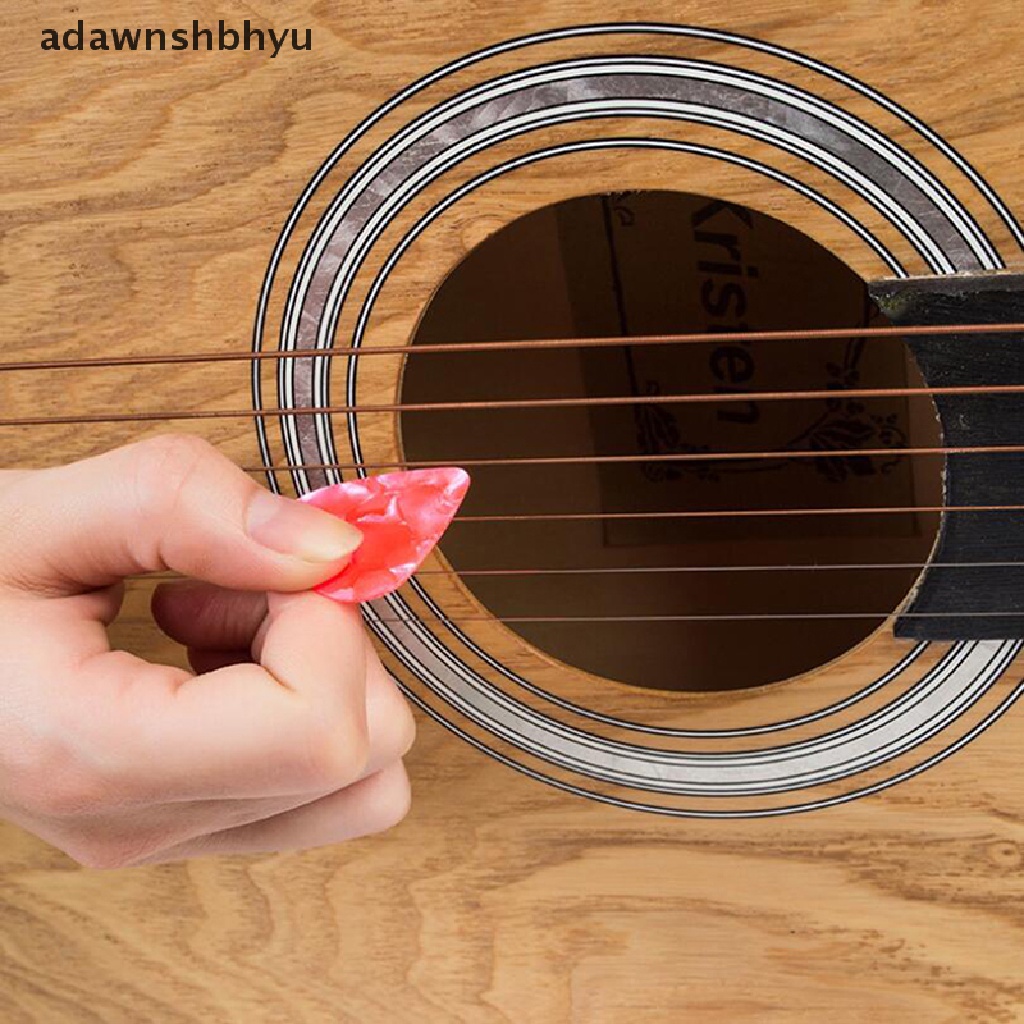 Adawnshbhyu 10Pcs Plectrums 1 Pick Holder Picks Gitar Akustik Seluloid Elektrik ID Warna Warni