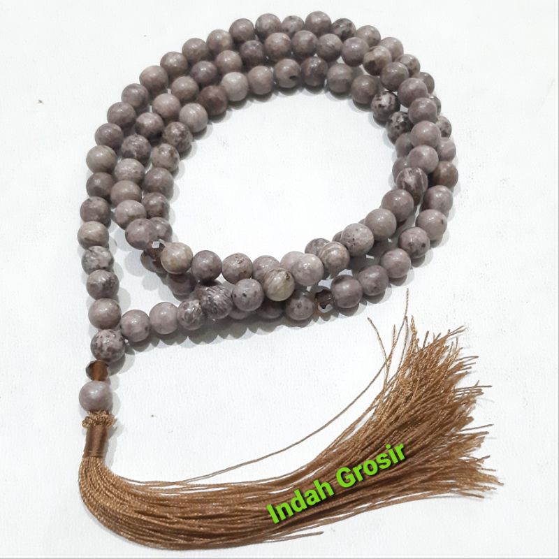 Tasbih Batu Goldenrod Jasper Tultul 99 Butir 8Mm Natural Dop