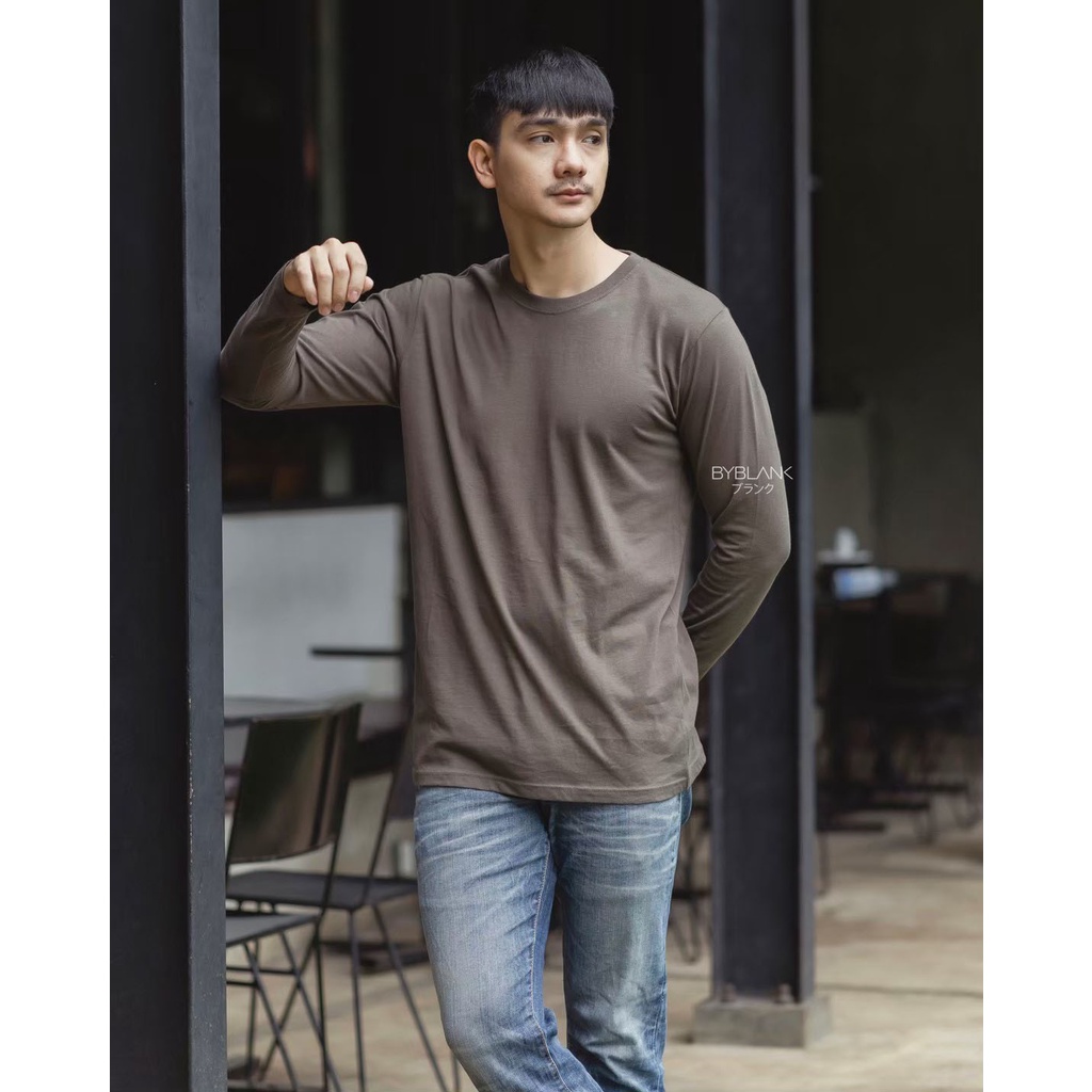 HOKKAIDO LONGSLEEVE - Kaos Polos Pria Lengan Panjang in Charcoal