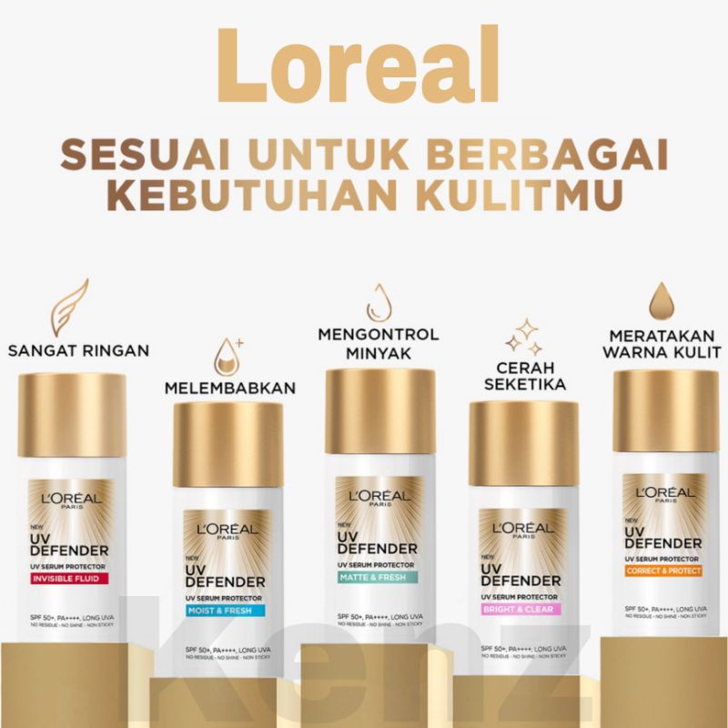 LOREAL UV Defender Matte &amp; Fresh / Bright &amp; Clear / Sunscreen 7ml / 15ml / 30ml / 50ml
