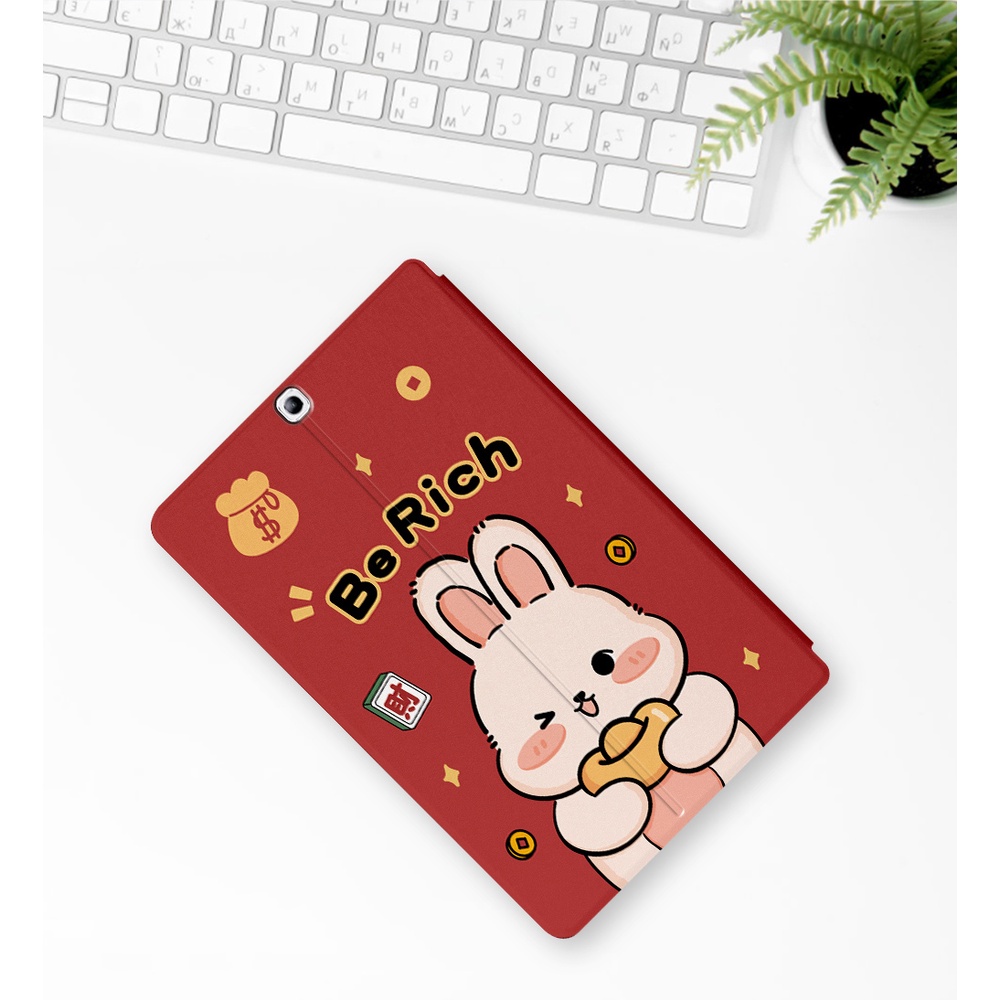 Untuk Samsung Galaxy Tab S2 8.0 (2015) SM-T715 SM-T710 SM-T719N SM-T719 SM-T715Y SM-T719Y SM-T713 Fashion NewYear Festival Pola Kelinci Lucutablet Cover Pelindung Flip Stand Case
