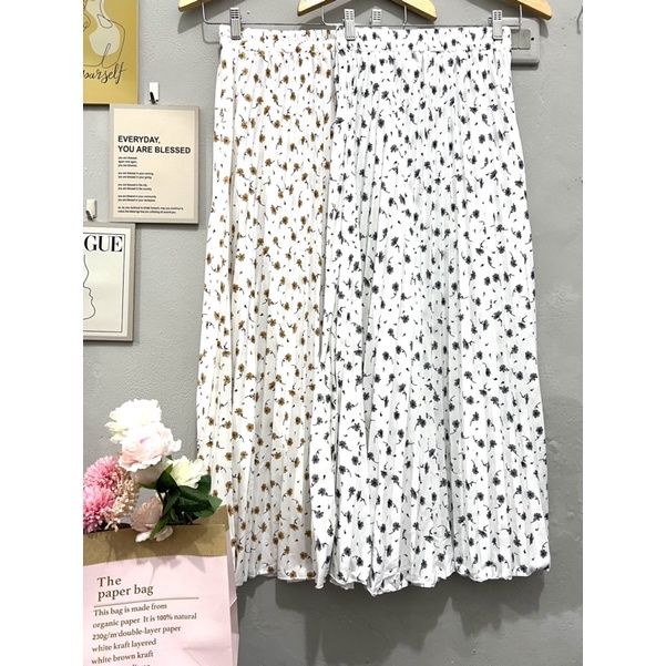 Halo_ Rok plisket | Rok wanita | Rok panjang | Rok wanita korea | Rok bunga