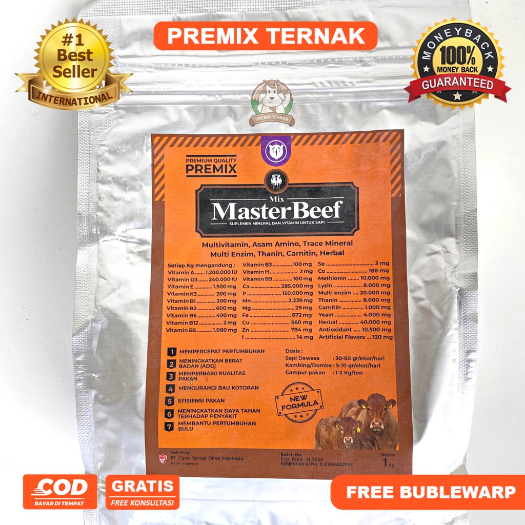 PREMIX SAPI MASTER BEEF 1 kg - Premix untuk penggemukan Sapi PREMIUM QUALITY