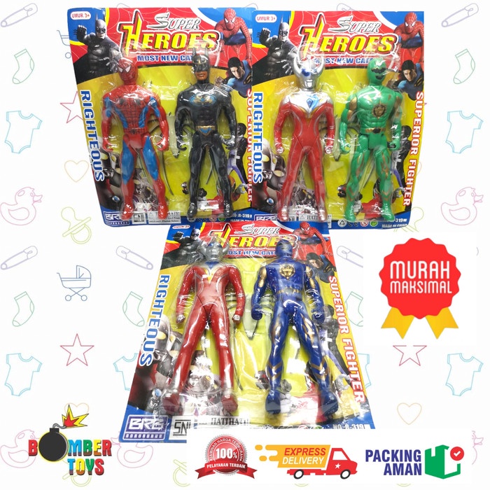 Mainan Anak Robot Super Hero 2 Pcs Action Figure Pajangan Murah SNI