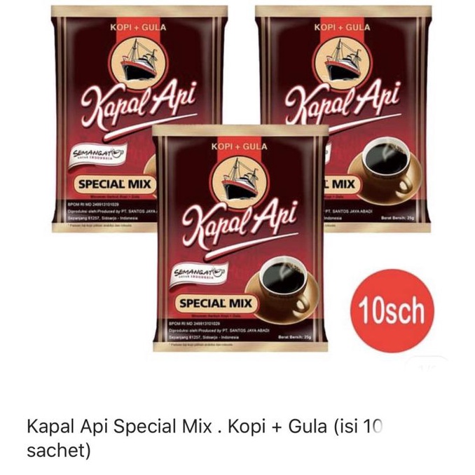 

[BISA COD] Kopi Kapal Api Spesial Mix 25 gram (1 renceng isi 10 sachet)