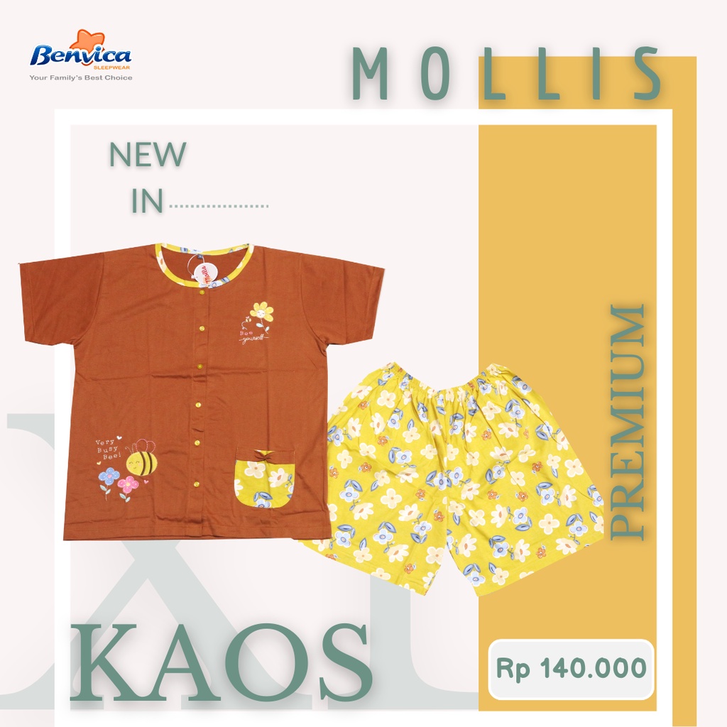 BAJU TIDUR CELANA PENDEK KAOS XL MOLLIS AL - A