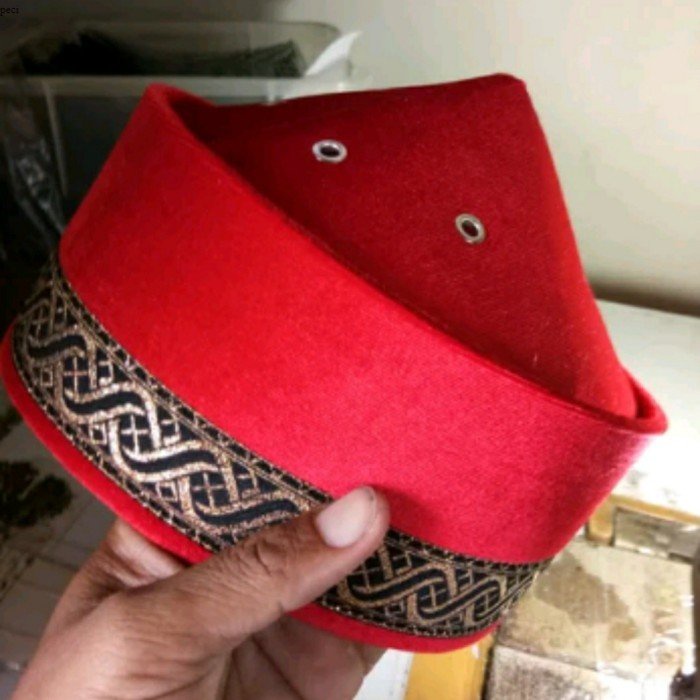 Peci/Songkok/Kopiah mesir bludru merah - 3