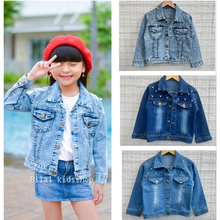 JAKET JEANS MUTIARA ANAK CEWE LENGAN PANJANG 1-12TH