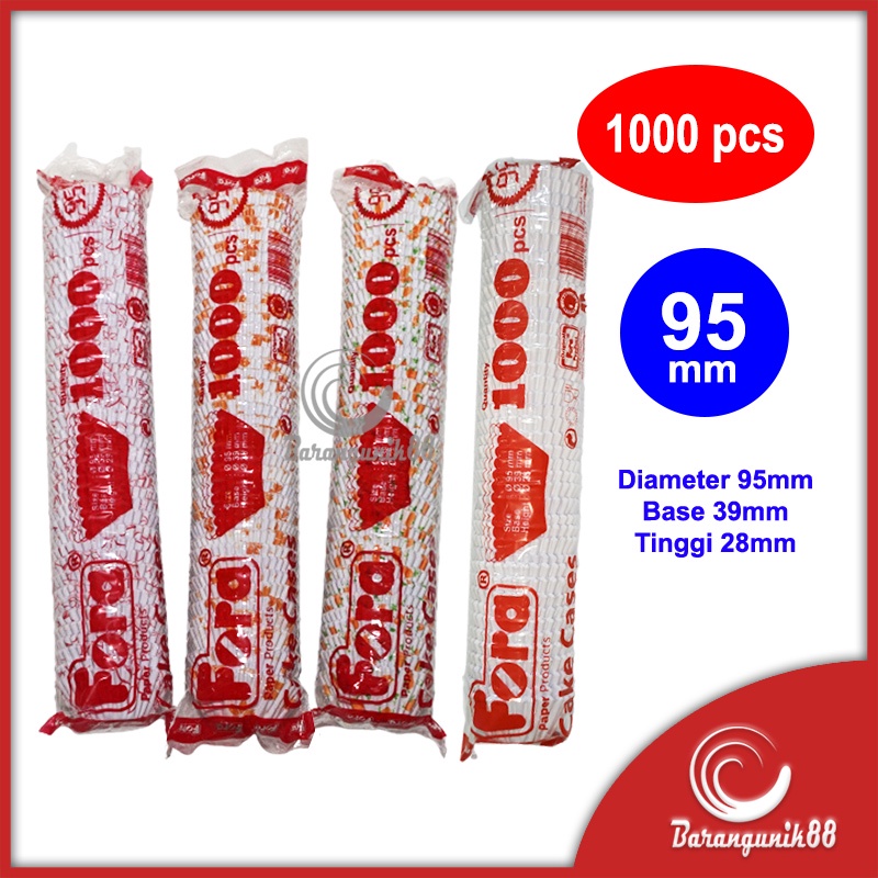 Kertas Bolu Kukus Fora Motif 95mm 1000 Lembar Cake Case Cup Cake Food Grade