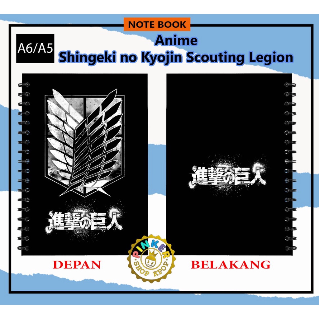 

(SP-005) Note/Notebook Anime Shingeki no Kyojin Scouting Legion A6/A5 Softcover Hardcover Spiral