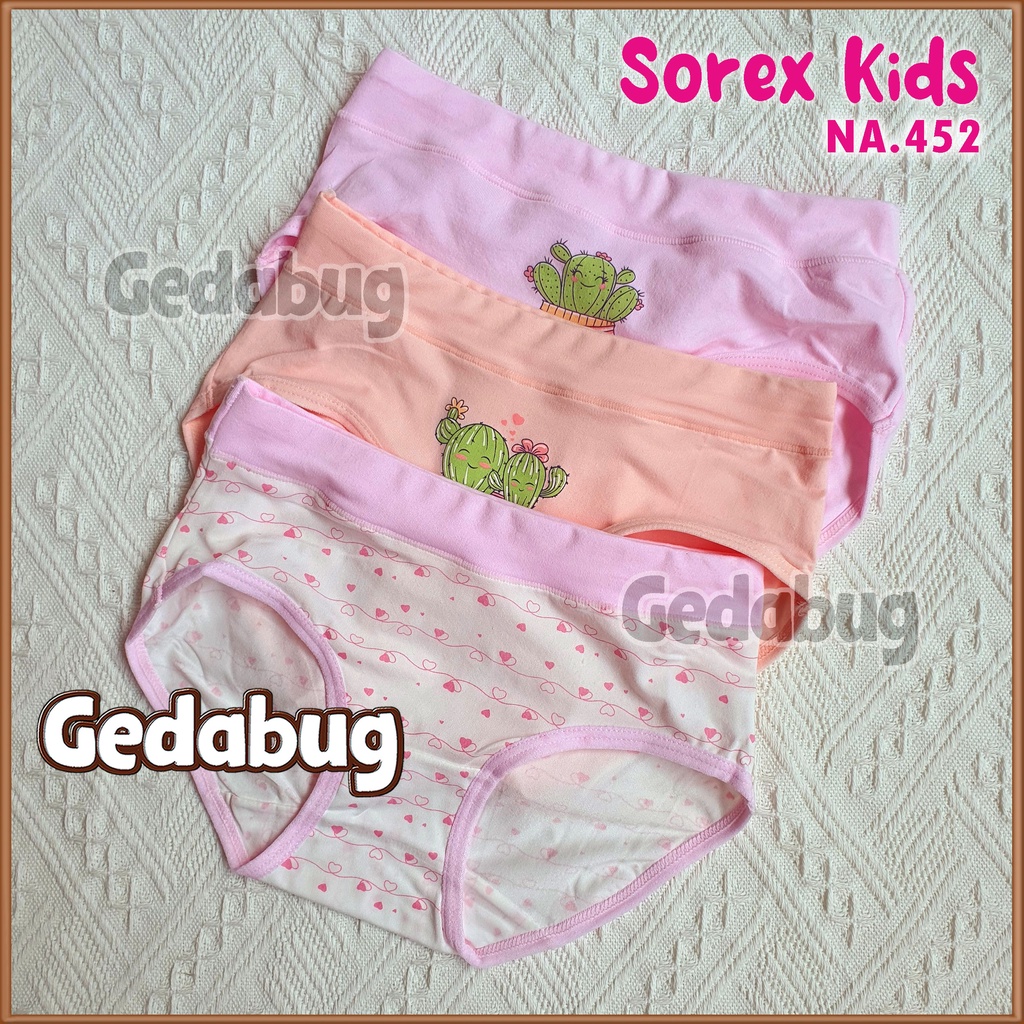 ( 3 Pcs ) SOREX KIDS GIRL SK NA 452 - CD CELANA DALAM SEGITIGA ANAK CEWEK PEREMPUAN