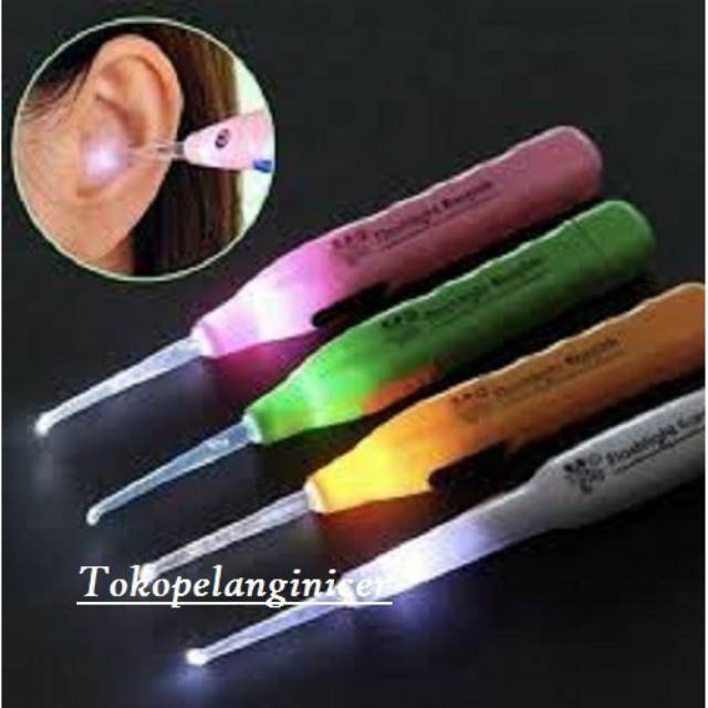 BARU!! Korek Kuping LED Flaslight / Earpick Pembersih Telinga Cotton Bud Tokopelanginicer