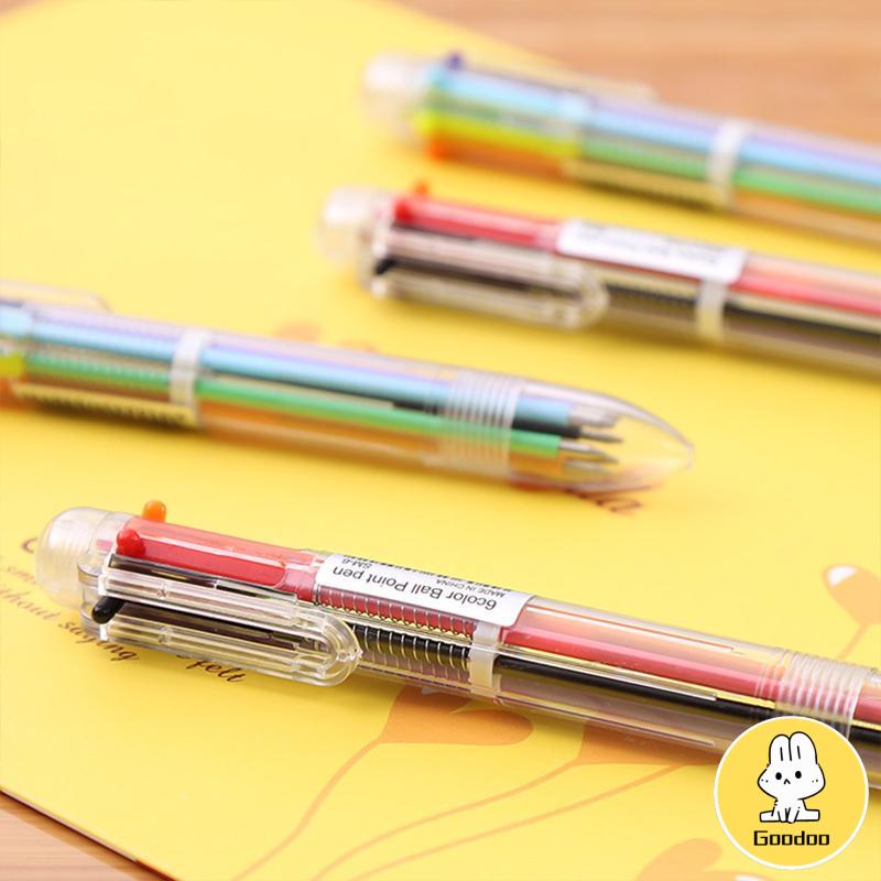 Bolpen 6-in-1 0.5MM Multi Warna Untuk Stationery Anak Sekolah Kantor bolpen -Doo