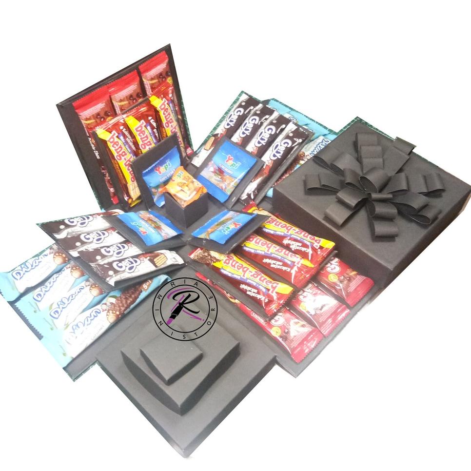 

WER-W78 Explosion Box Snack Box Kado Unik Hampers Box Snack Box 3 Layer 1 kotak kecil 17x17cm [196]