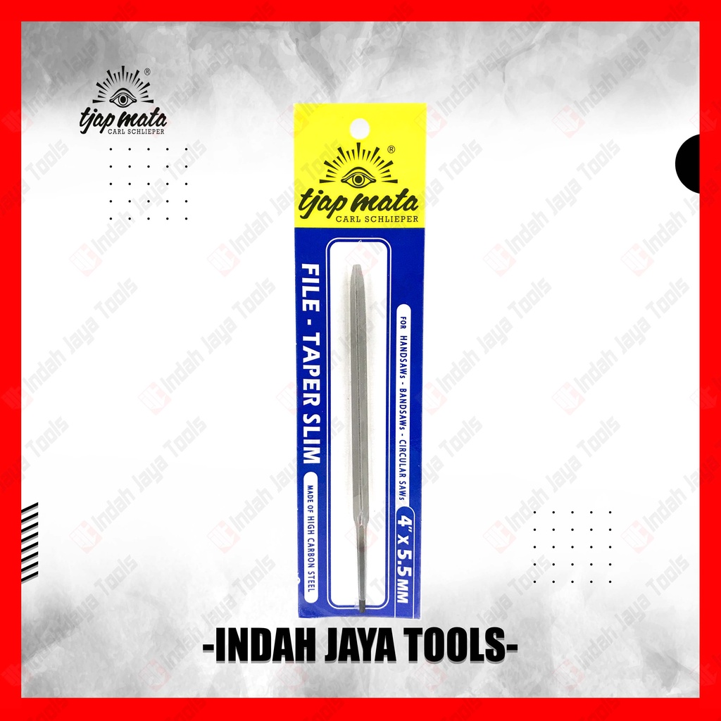 TJAP MATA Kikir Gergaji Kayu Segitiga 4 Inch - Slim Taper Files