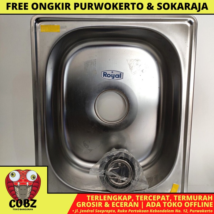 48 CM X 40 CM X 14  CM / ROYAL Bak Cuci Piring Washbak 1 Lubang + Acc Set