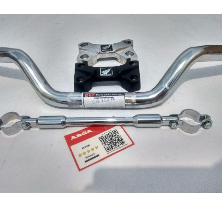 ぶ STANG STIR SETIR MOTOR CB 150 R CBR CROME/ HITAM MURAH / SET STABILIZER RAISER TUTUP STANG ㄷ