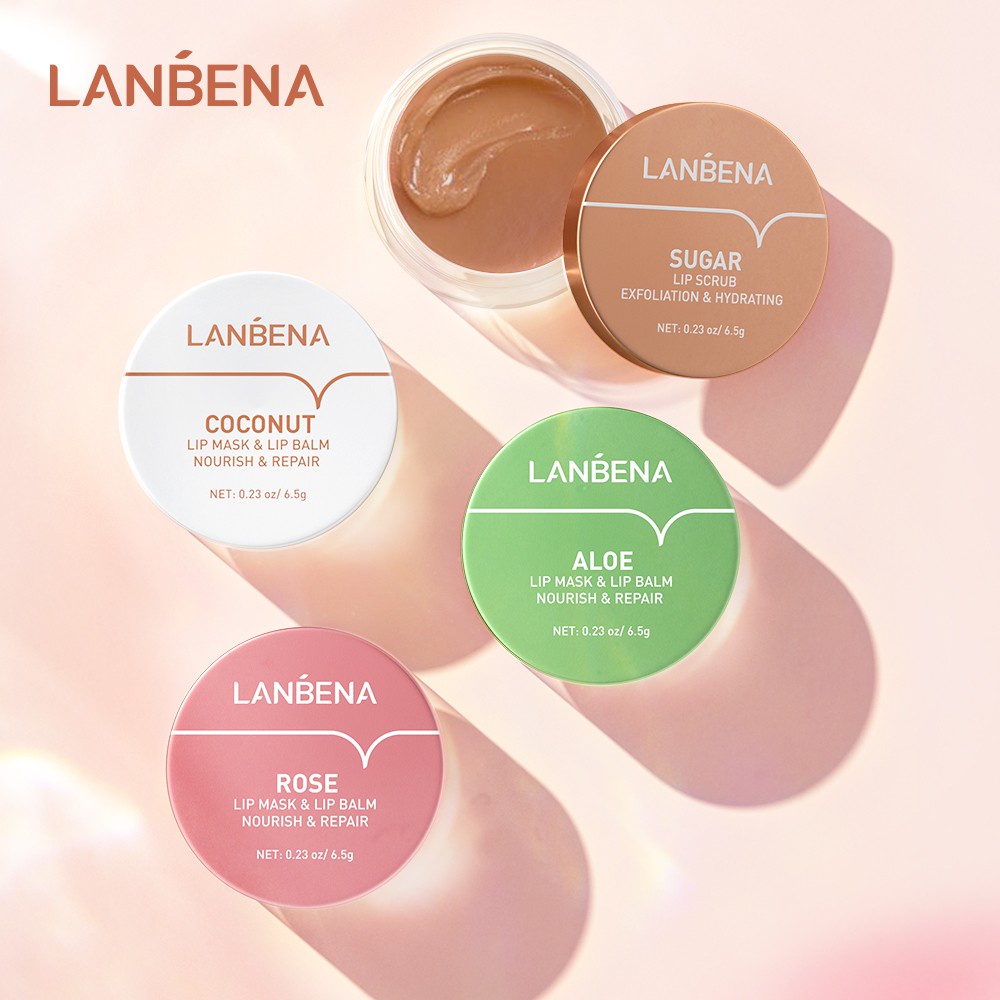 LANBENA LIP MASK BALM ROSE/COCONUT/SUGAR/ALOE LB6177 6153 6184