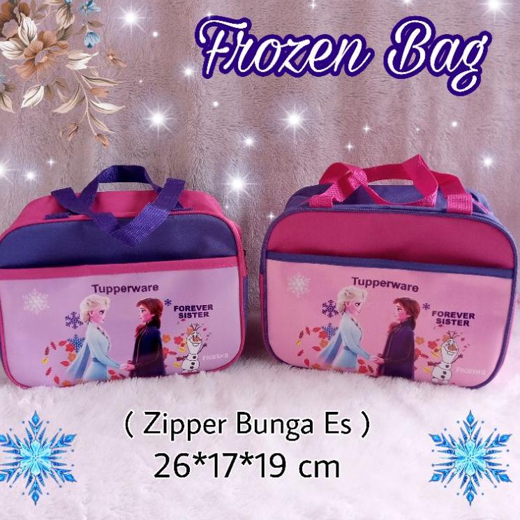 BJA.06De22y ‑ Tas Frozen ELSA  Tupperware ( Zipper Bunga Es ) / Tas Forever Sister FROZEN Tupperware