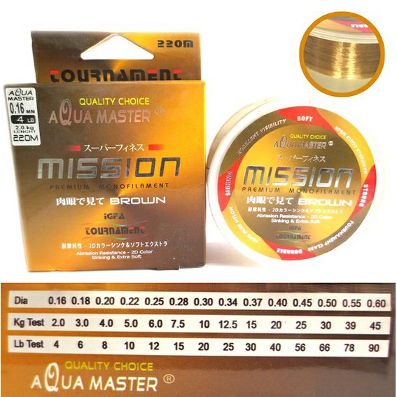 RK Senar Pancing Aqua Master Mission 220M- Monofilament