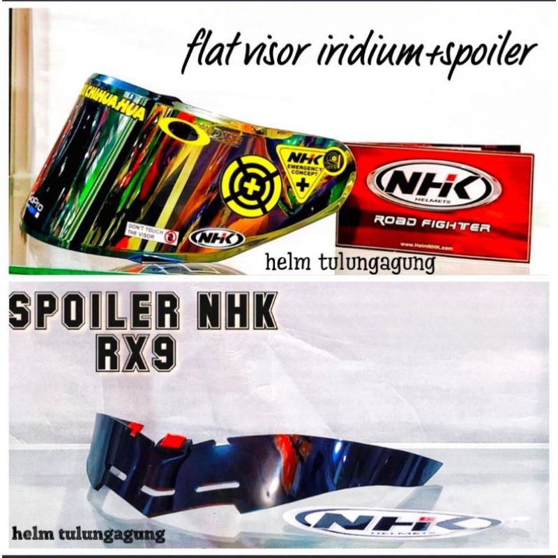 FLAT VISOR  IRIDUM NHK RX 9 PAKET PLUS SPOILER PLUS STIKER VISOR