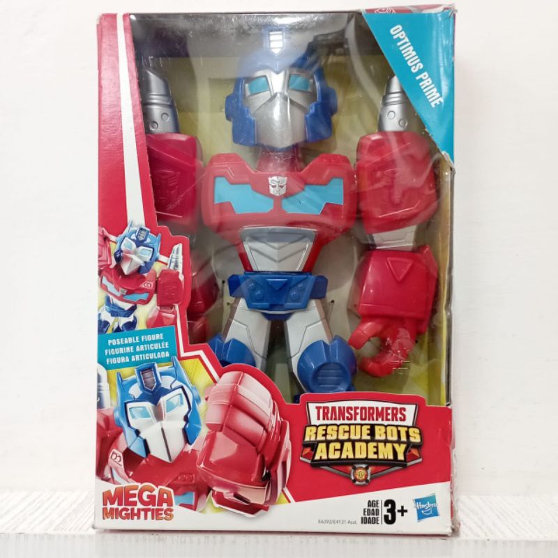 ori original hasbro transformers rescue bots academy mega mighties robot optimus prime poseable action figure mainan anak cowok laki hadiah kado ultah boy toy boys toys gift birthday present