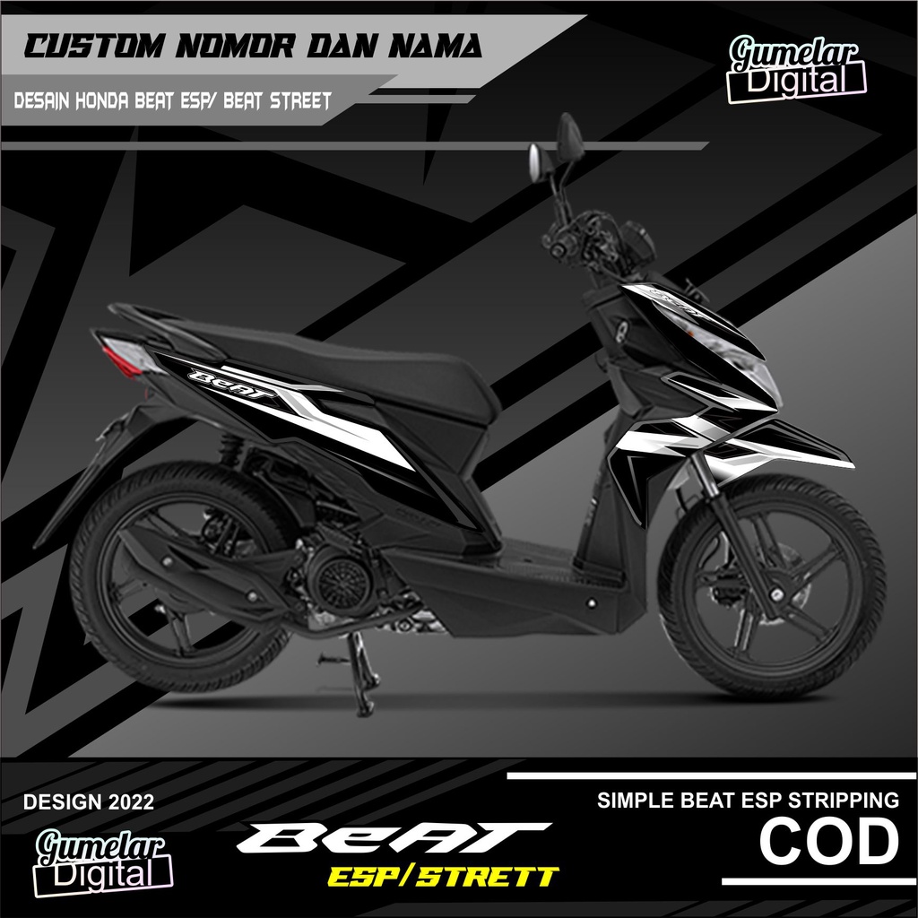 STRIPPING STIKER MOTOR BEAT ESP 2016 2017 2018 2019 FI / BEAT STREET NEW ESP ISS VARIASI HONDA 002