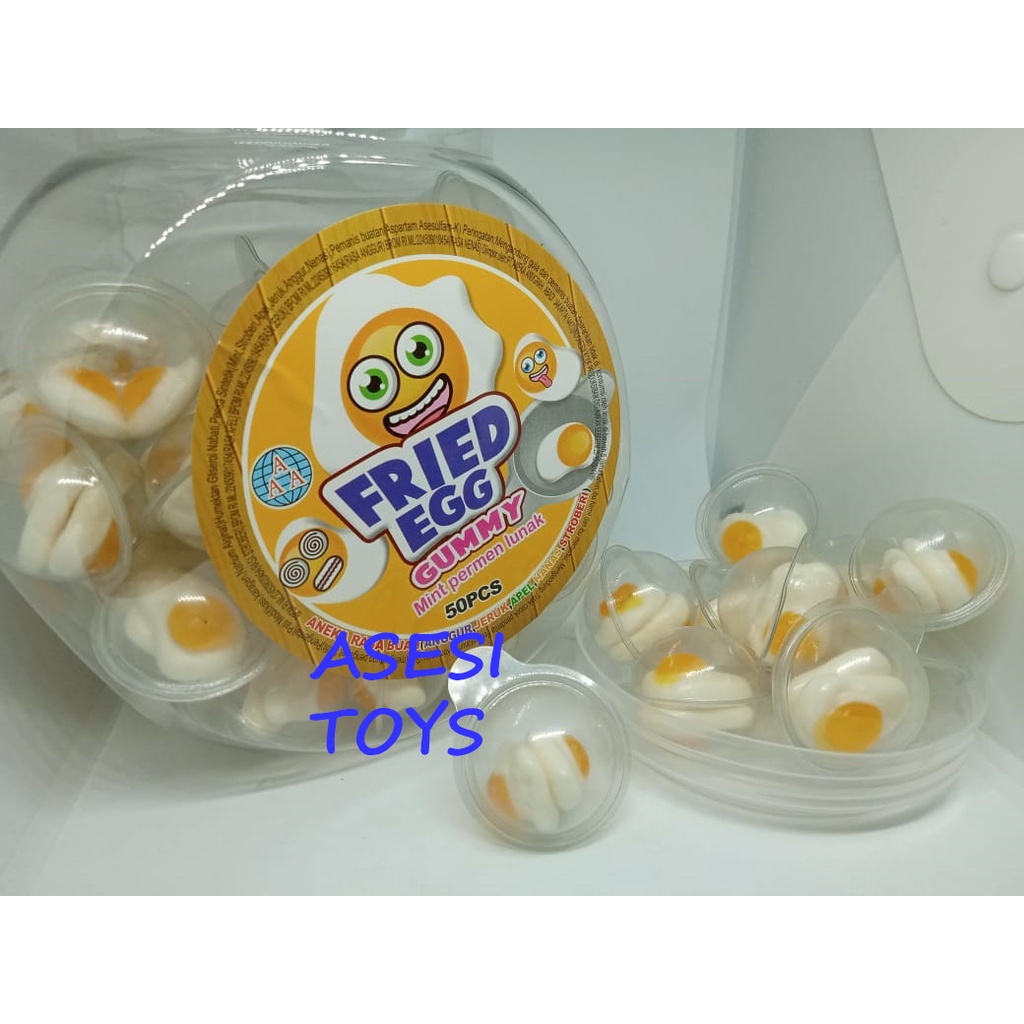 

permen anak warung lunak telur 50pcs toples