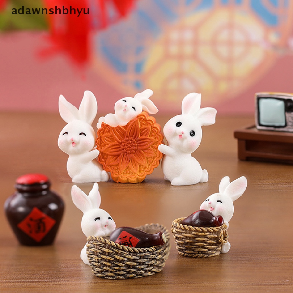 Adawnshbhyu Miniatur Tahun Baru Cina Kelinci Zodiak Lanskap Mikro Ornamen Rumah Boneka Hot ID