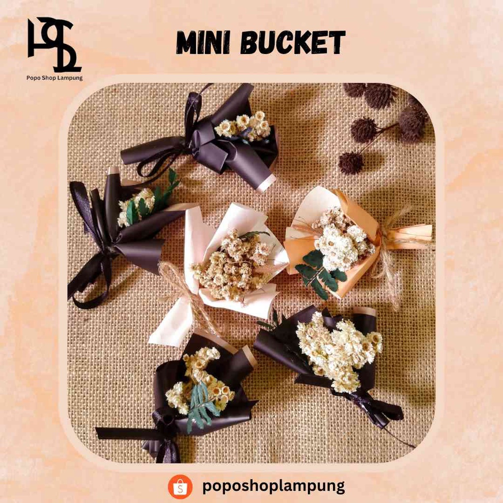 Mini Bucket Bucket Mini Dried Flower