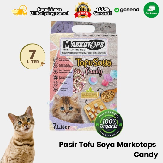 Pasir Kucing Tofu Soya Markotops CANDY 7 Liter