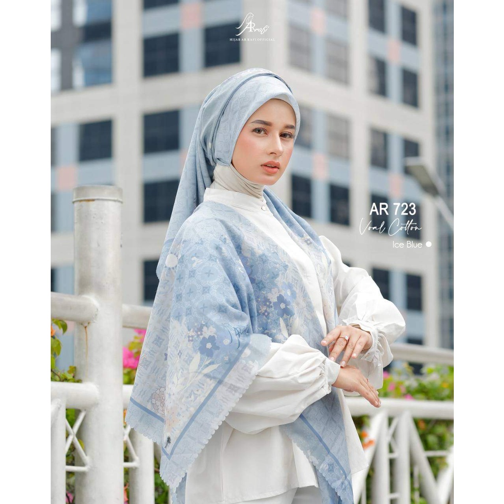 Jilbab Hijab Segi Empat Terbaru Arrafi AR 723 Voal Cotton Kerudung Segi Empat Arrafi