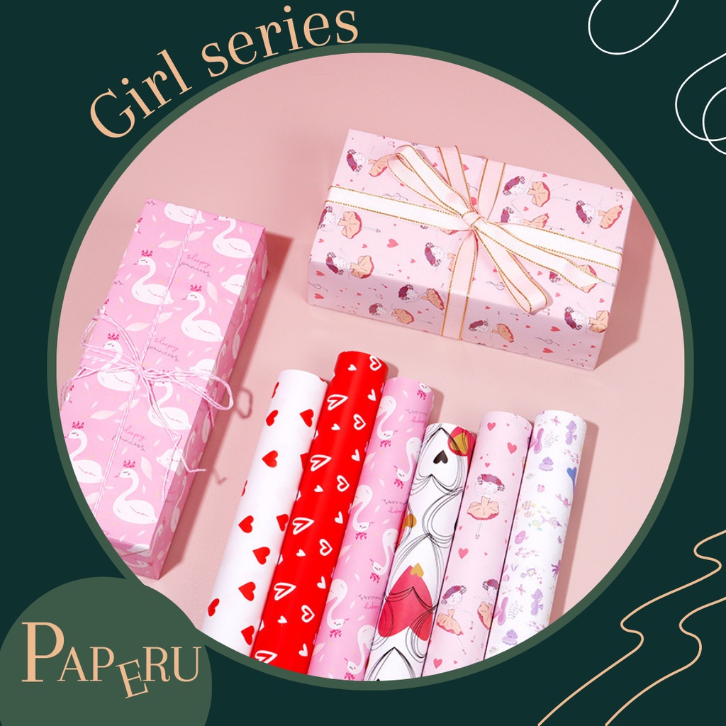 

[PAPERU] Girl Series Present Wrapping Paper | Kertas Kado Anak Cewek | Kertas Kado Premium Aesthetic