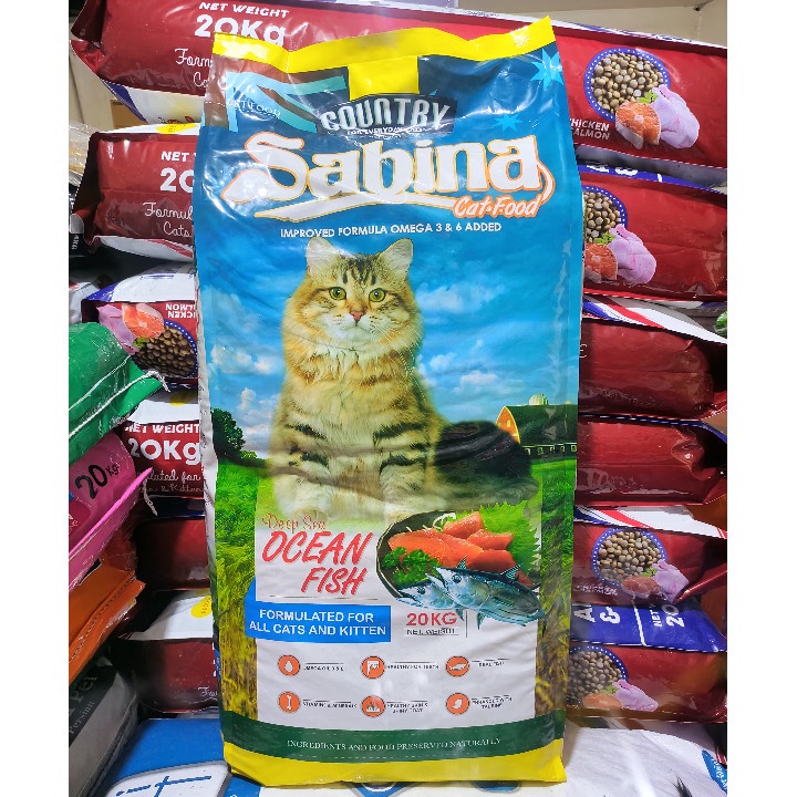 ( 2 KARUNG ) Makanan Kucing Country Sabina Kemasan 20KG / Cat Food Sabrina Karungan